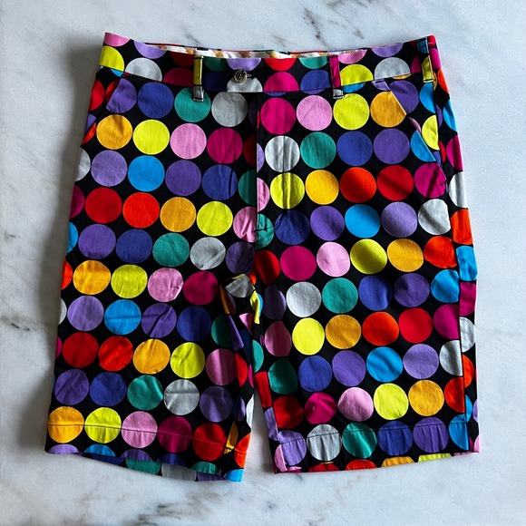 Loudmouth Golf Shorts Mens 36 Colorful Polka Dot Print Cotton Blend Funky - Picture 1 of 9